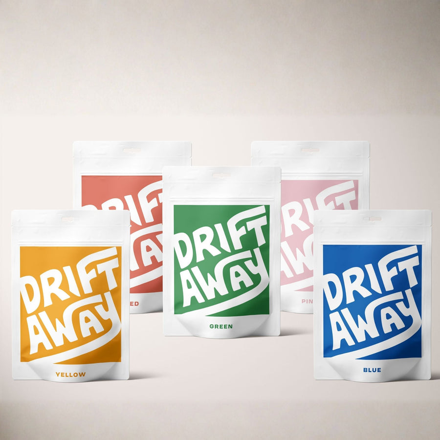 Five coffees in a Driftaway Explorer box